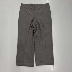 NOS Vintage 50s Grey Wool Wide Leg Trousers 36x27